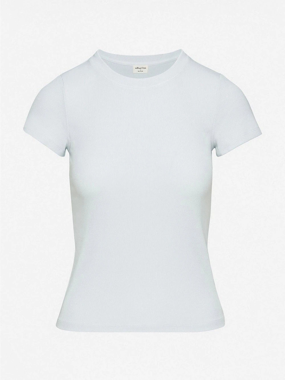 Aritzia Wilfred Go To Hip T-shirt Ribbed Short Sleeve Tee in White
